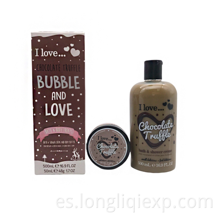 Set de gel de ducha 500ml Chocolate Truffle brand Gel de ducha 50ml Body Butter Loción